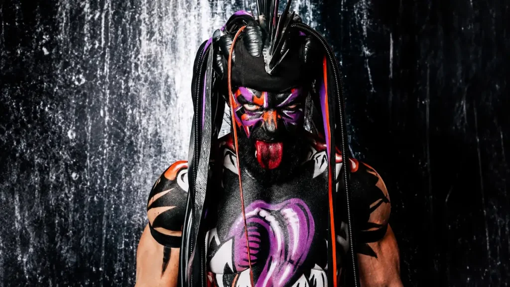 Finn Bálor as The Demon with purple body paint
