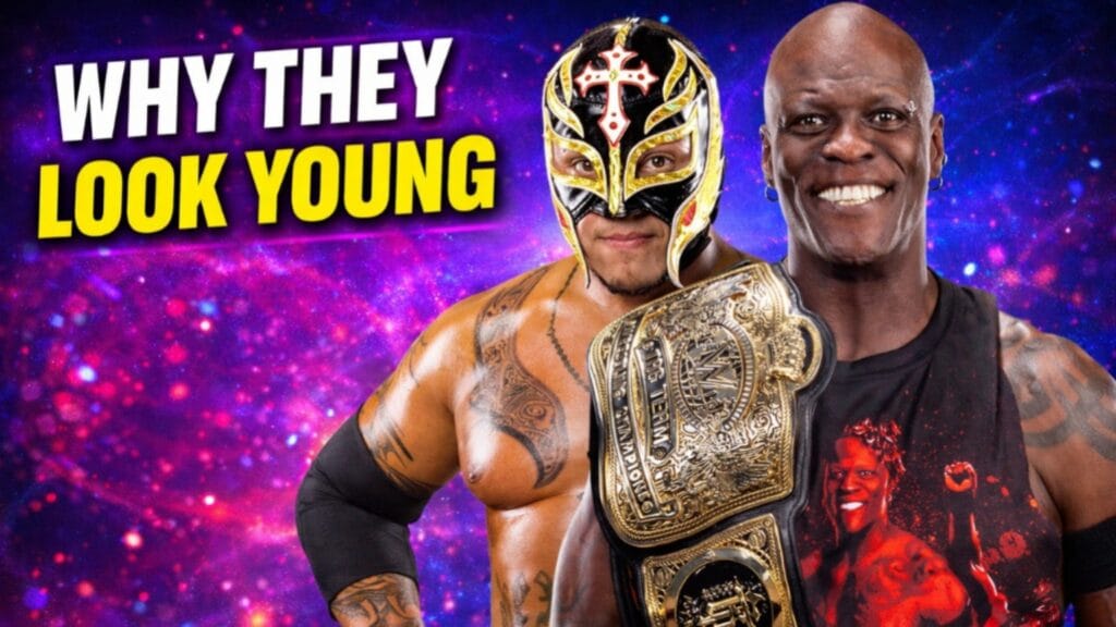 WWE superstars Rey Mysterio and R-Truth looking young with championship belt thumbnail
