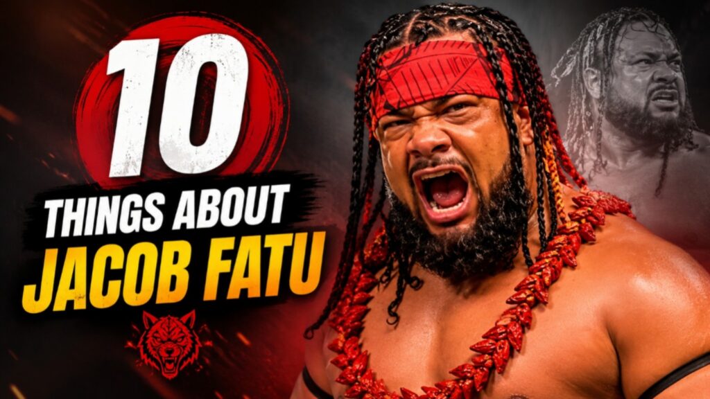 Jacob Fatu thumbnail featuring The Samoan Werewolf with the text "10 Things About Jacob Fatu"