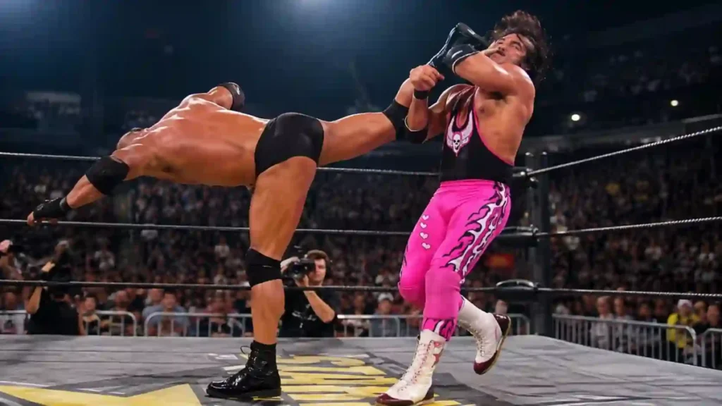 Goldberg's kick to Bret Hart during the infamous WCW Starrcade 1999 match