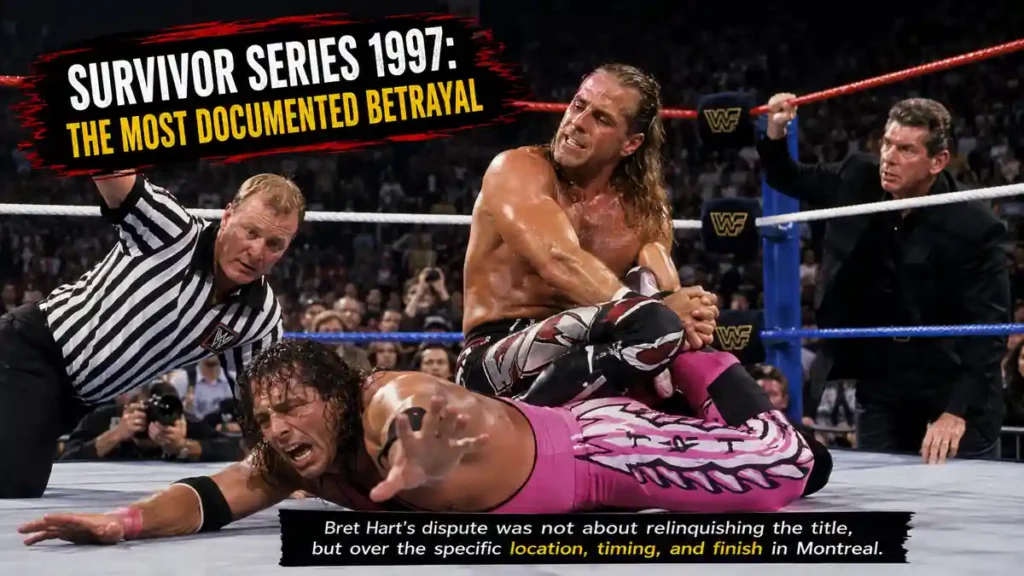 Bret Hart Shawn Michaels Montreal Screwjob finish Survivor Series 1997