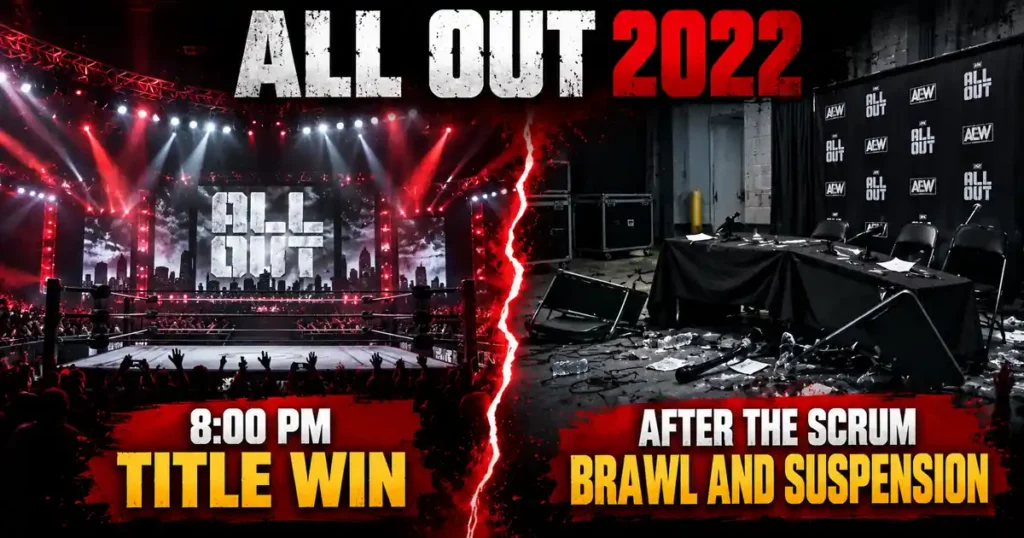 Graphic showing events after CM Punk's AEW title win at All Out 2022