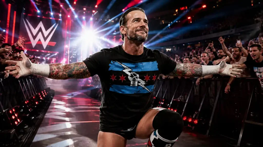 CM Punk WWE return 2023 AI illustration