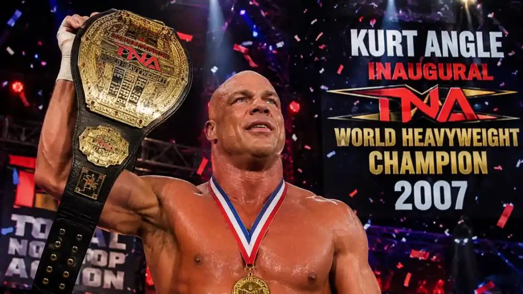 Kurt Angle as inaugural TNA World Heavyweight Champion in 2007