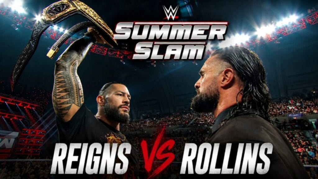 Roman Reigns and Seth Rollins face off before their blockbuster SummerSlam 2026 match in an intense WWE showdown.
