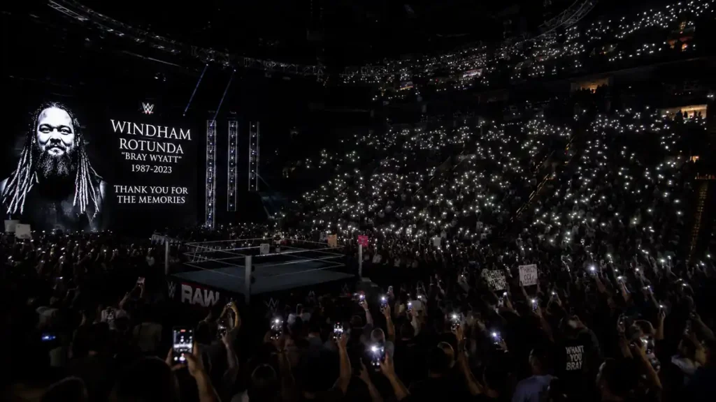 WWE Universe lights up arenas with 'Fireflies' to honor the legacy of Windham Rotunda.