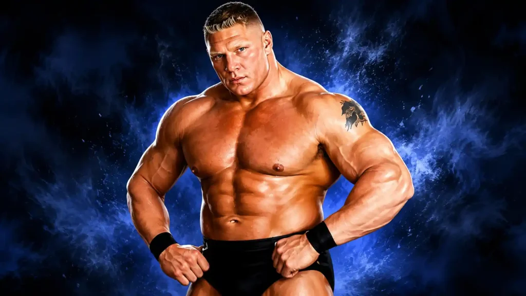 Brock Lesnar during his early WWE career in an AI-generated illustration