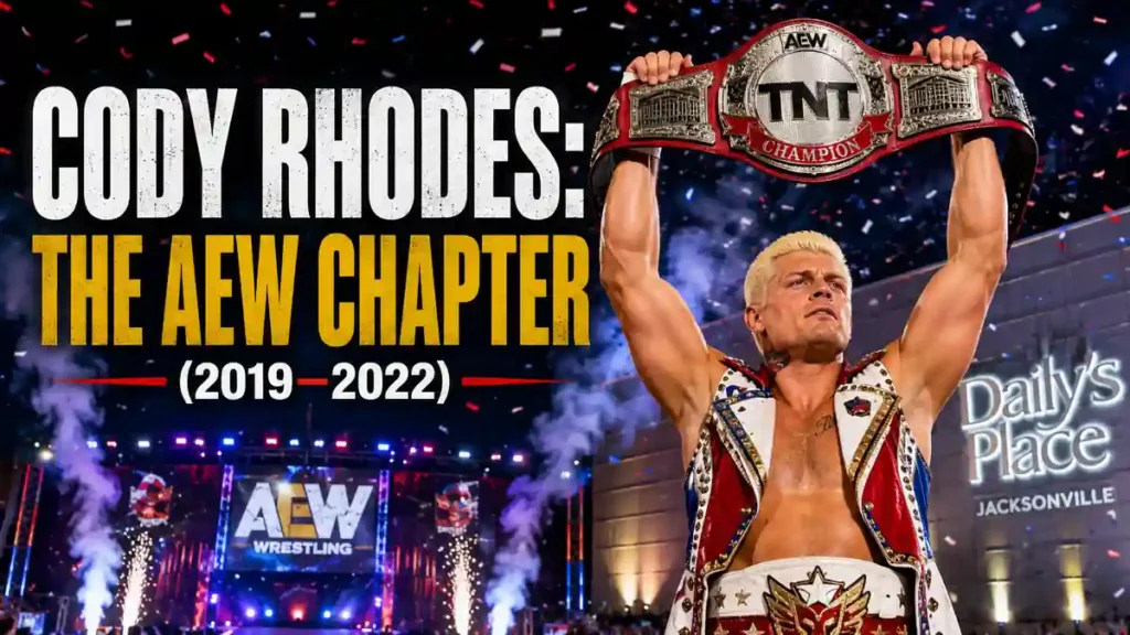 Cody Rhodes AEW run holding the TNT Championship belt