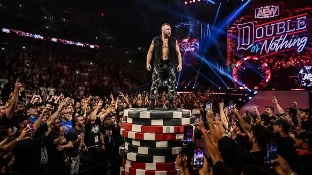 Jon Moxley making his surprise AEW debut at Double or Nothing 2019