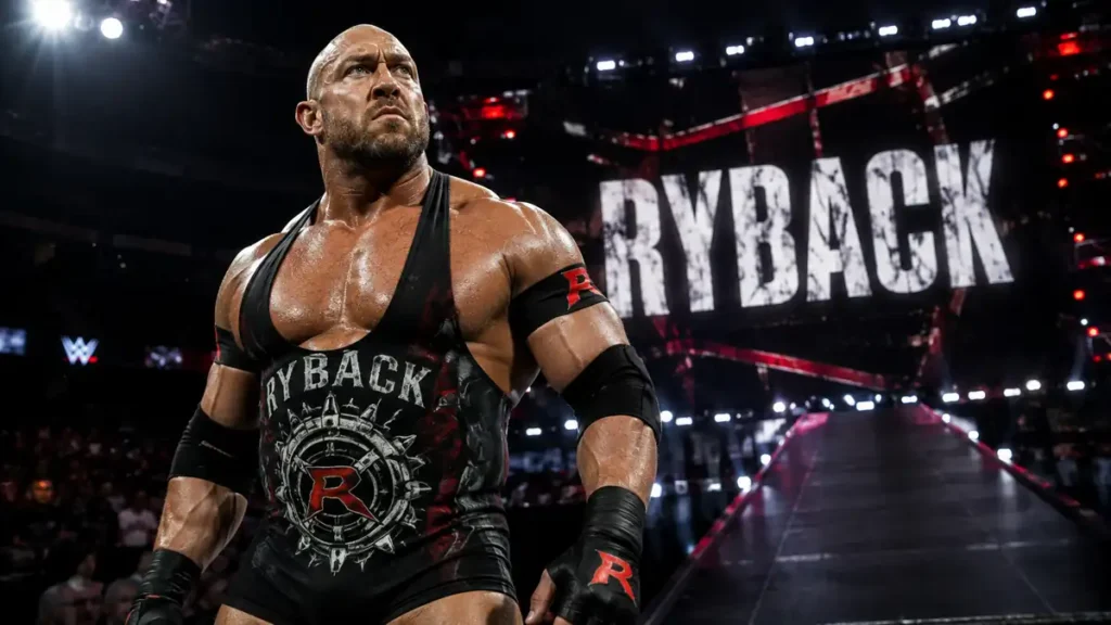 RYBACK standing in the ring corner reflecting stalled main event momentum