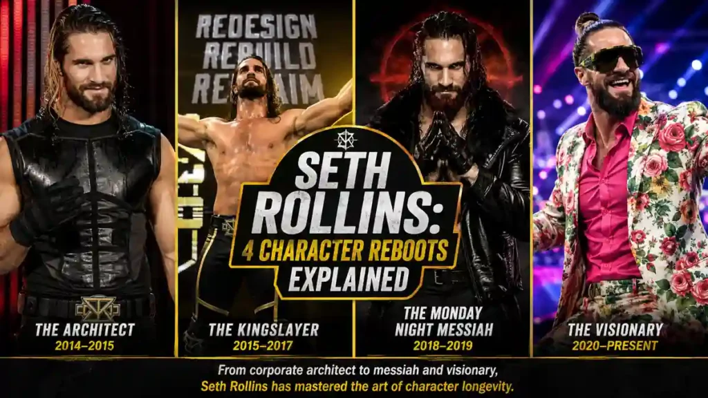 Seth Rollins character Reinventions from The Shield Architect to The Visionary in WWE