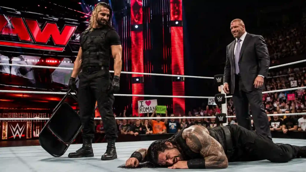 Seth Rollins Heel Turns and betraying The Shield with a steel chair on WWE Raw in 2014