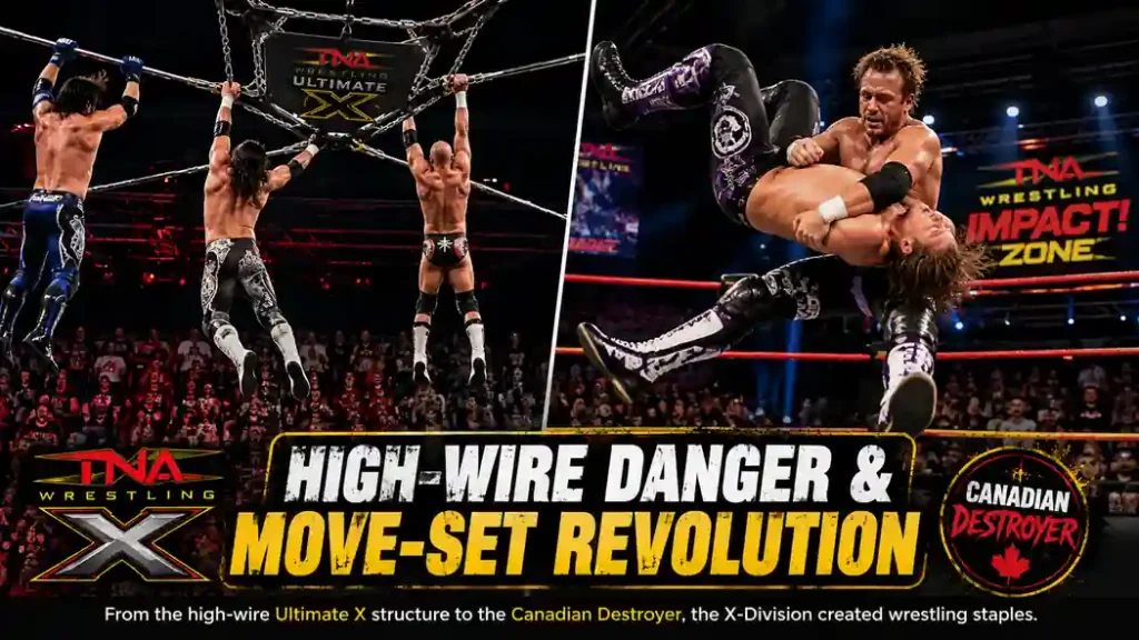 TNA Ultimate X match cables and Petey Williams Canadian Destroyer move