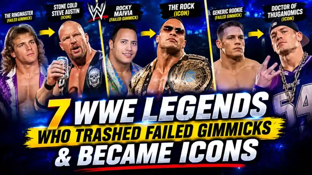 WWE wrestlers who changed gimmicks Stone Cold Steve Austin The Rock and John Cena