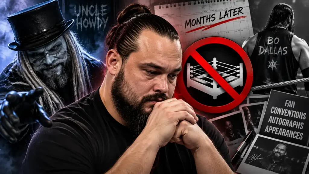 Bo Dallas as Uncle Howdy wearing the mask and hat in WWE